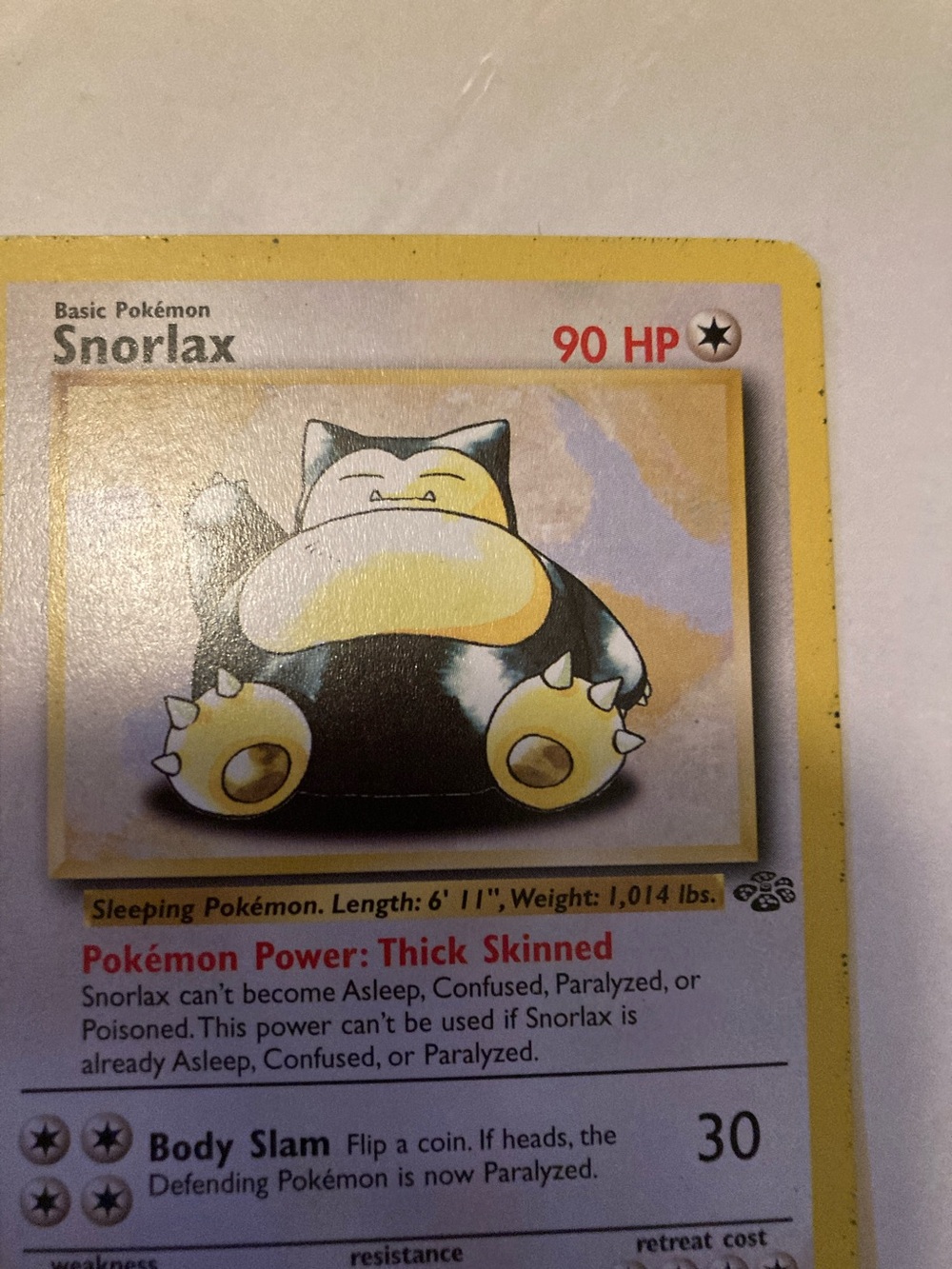 Snorlax Pokemon Card - Yellow Border (some wearing on bottom) - Picture 2 of 14